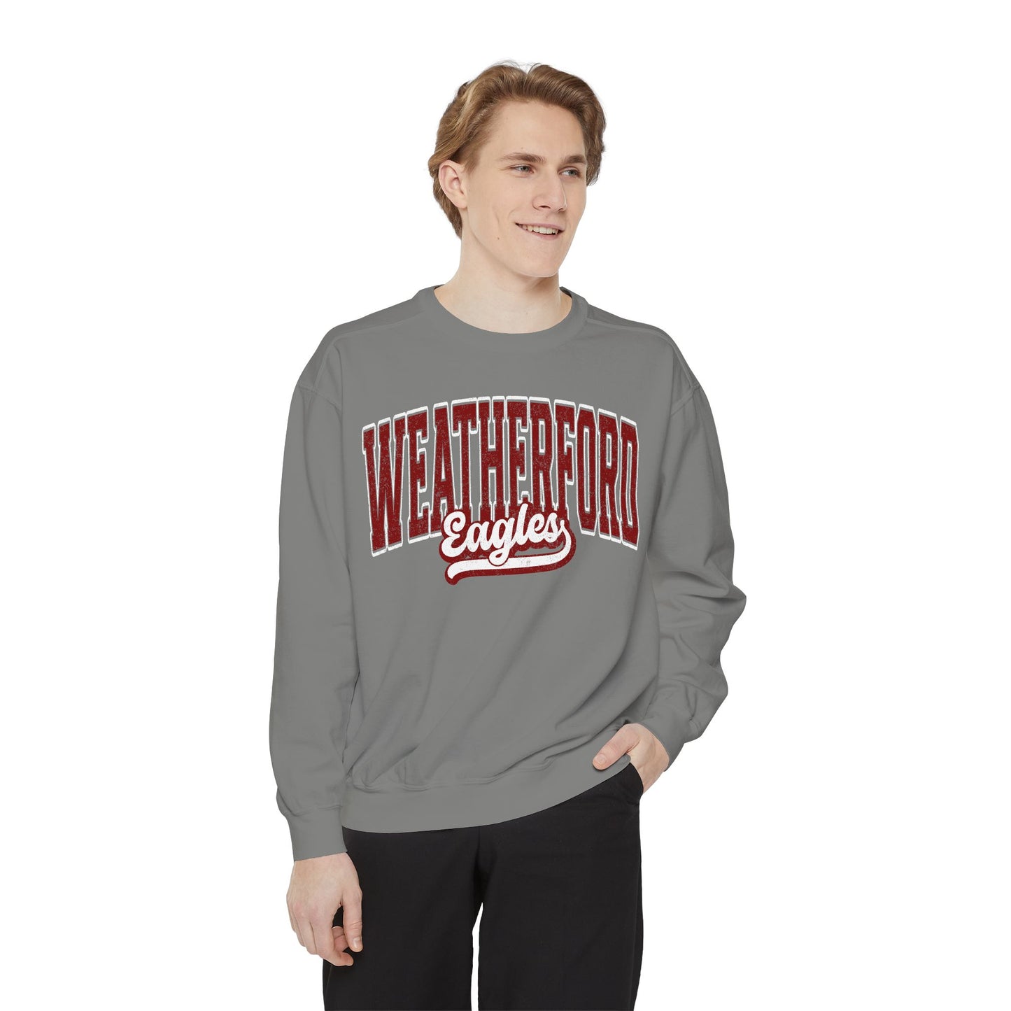 Retro Heavyweight Comfort Colors Sweatshirt Weatherford Eagles
