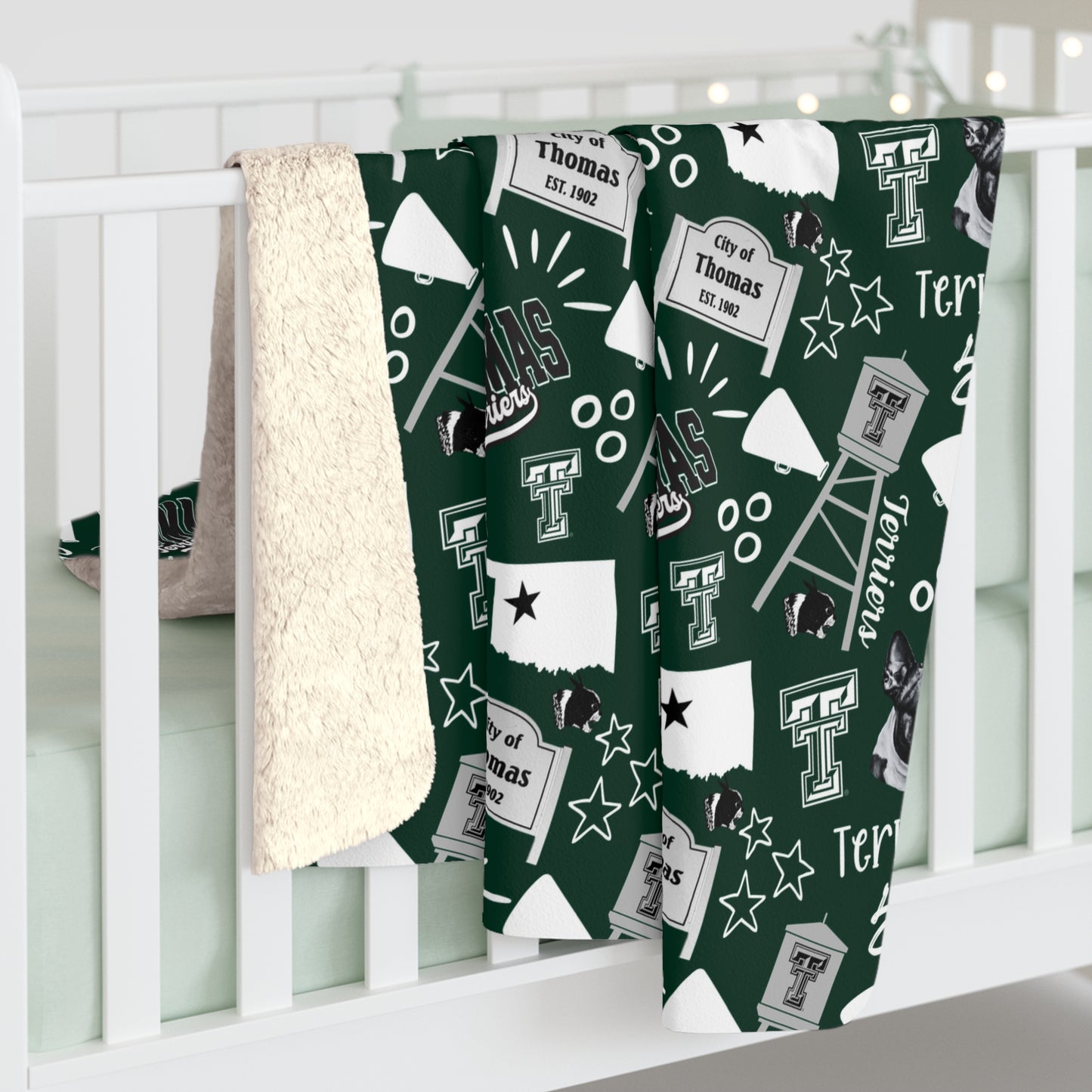 Thomas Terriers Plain Sherpa Fleece Blanket