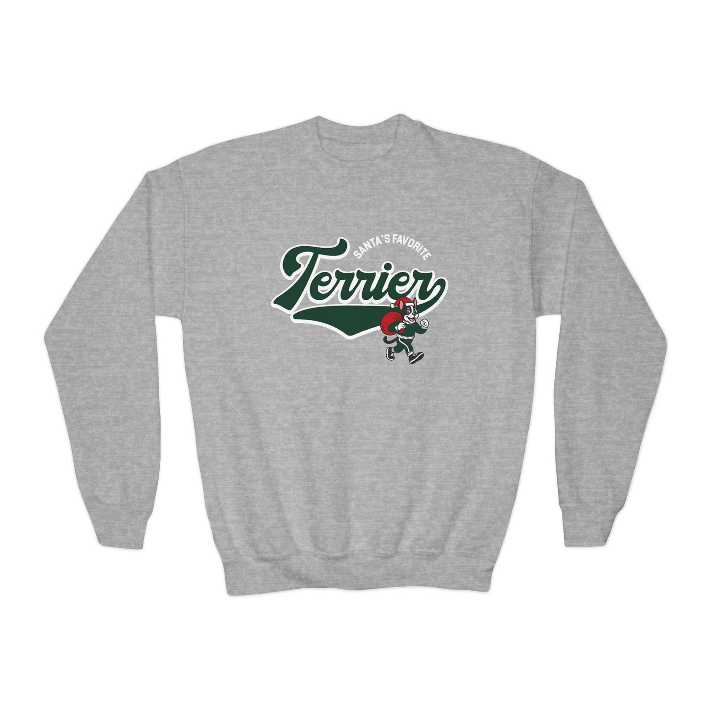 Youth Santa's Favorite Terrier Crewneck Sweatshirt