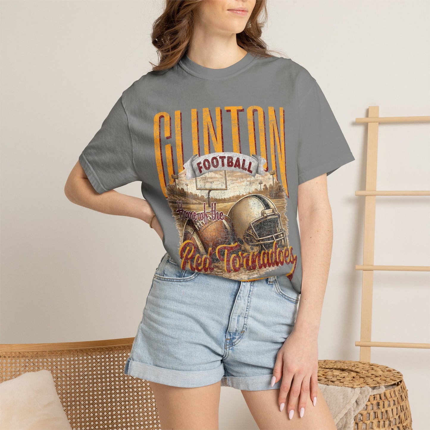 Clinton Football Comfort Colors Tee