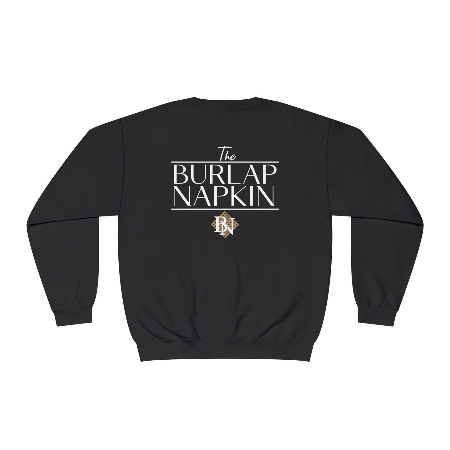 Burlap Napkin Crewneck White Logo