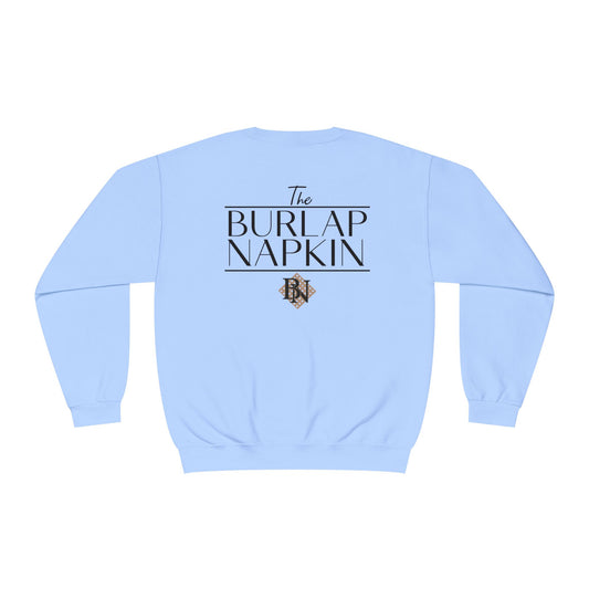 Burlap Napkin Crewneck Black Logo