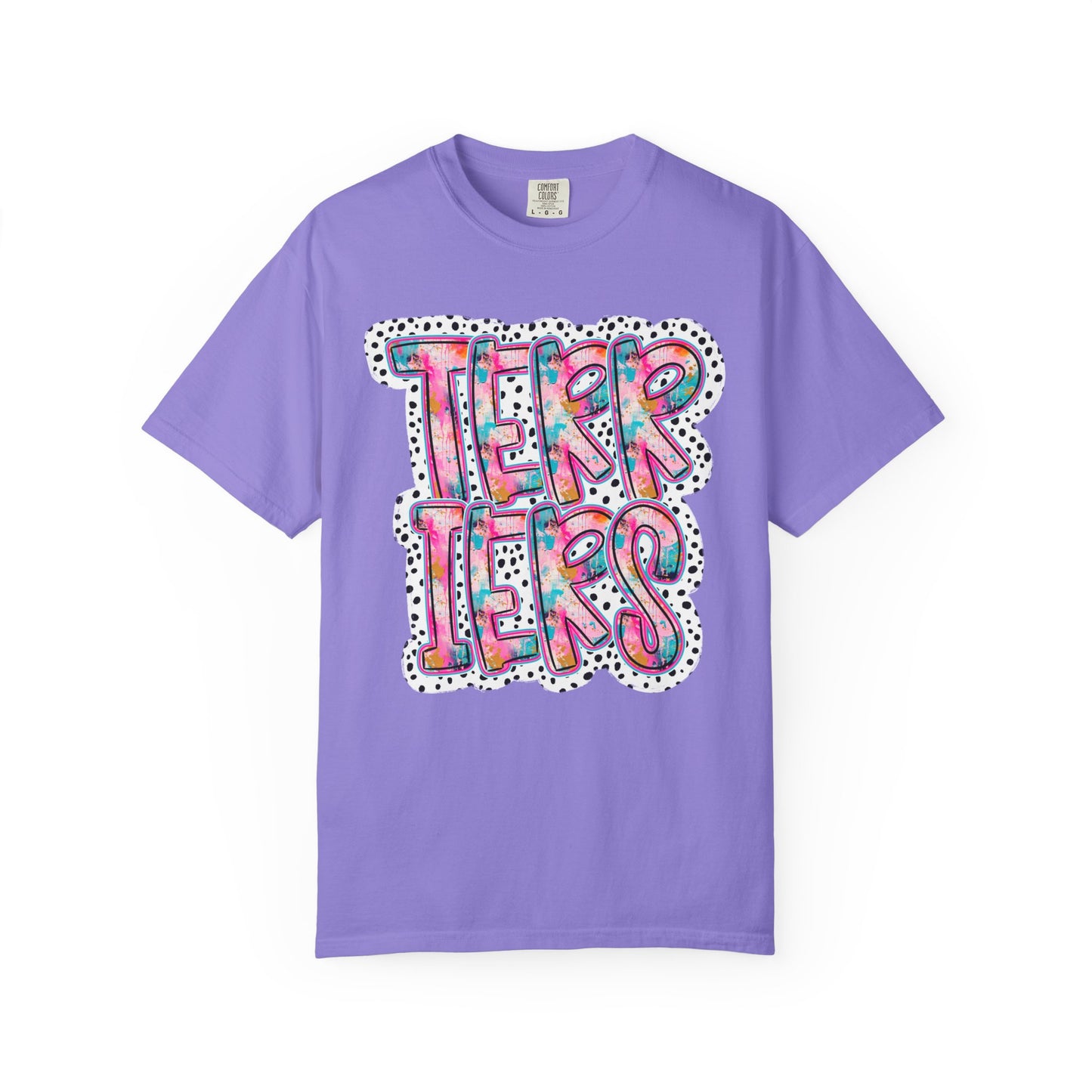 Terrier Stacked Dotty Comfort Colors Tee
