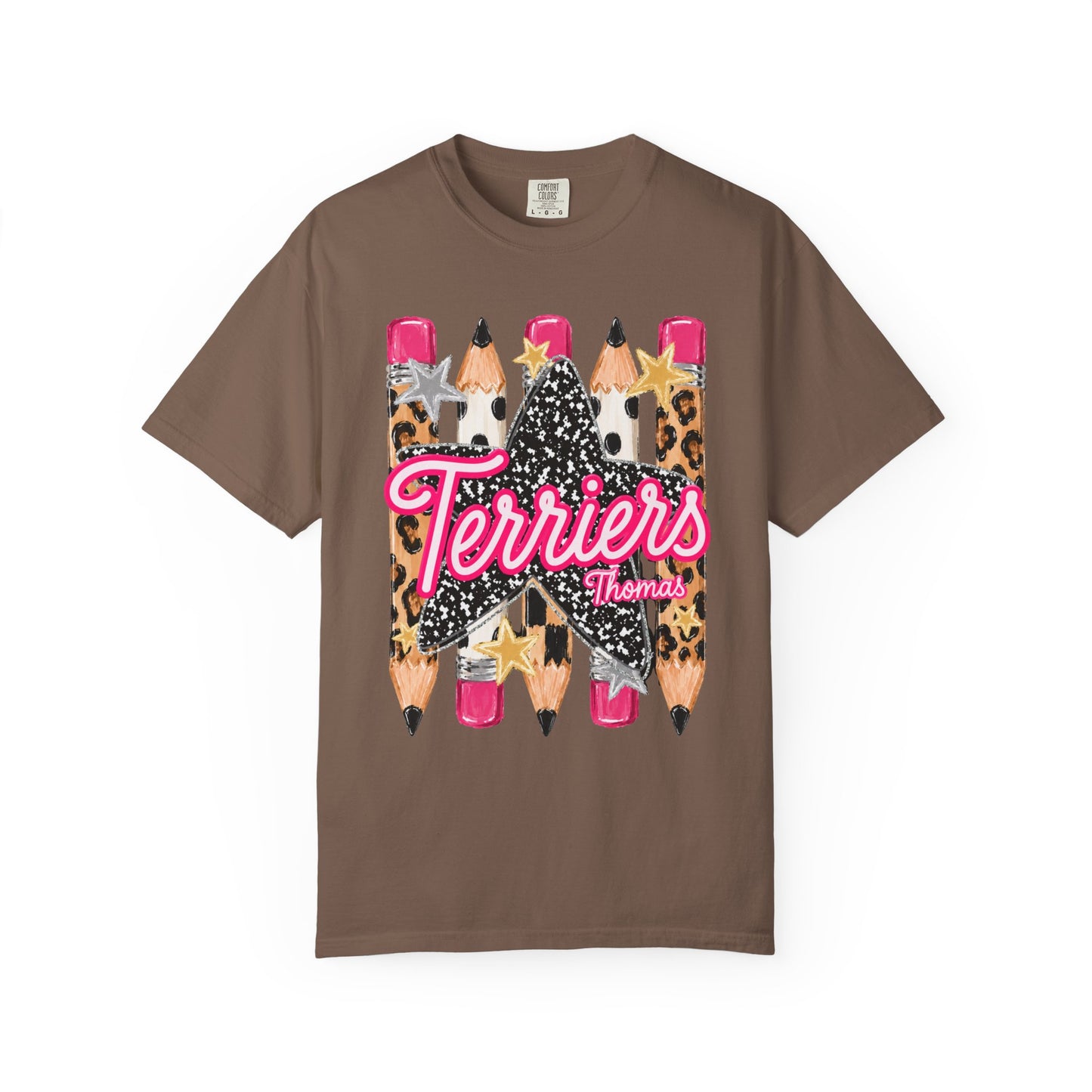 Thomas Terriers Pencil Tee Comfort Colors