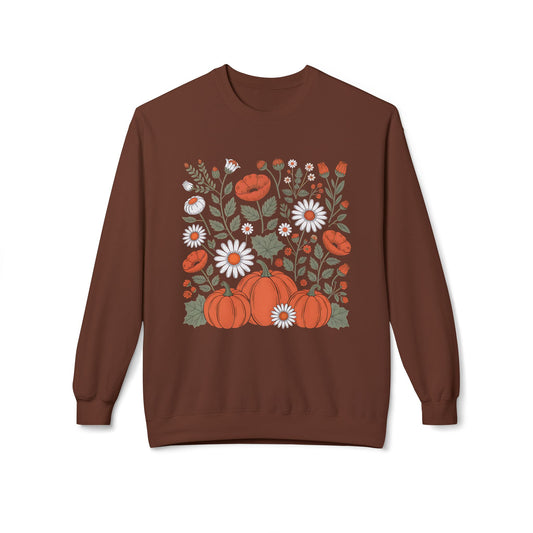 Floral pumpkins crewneck