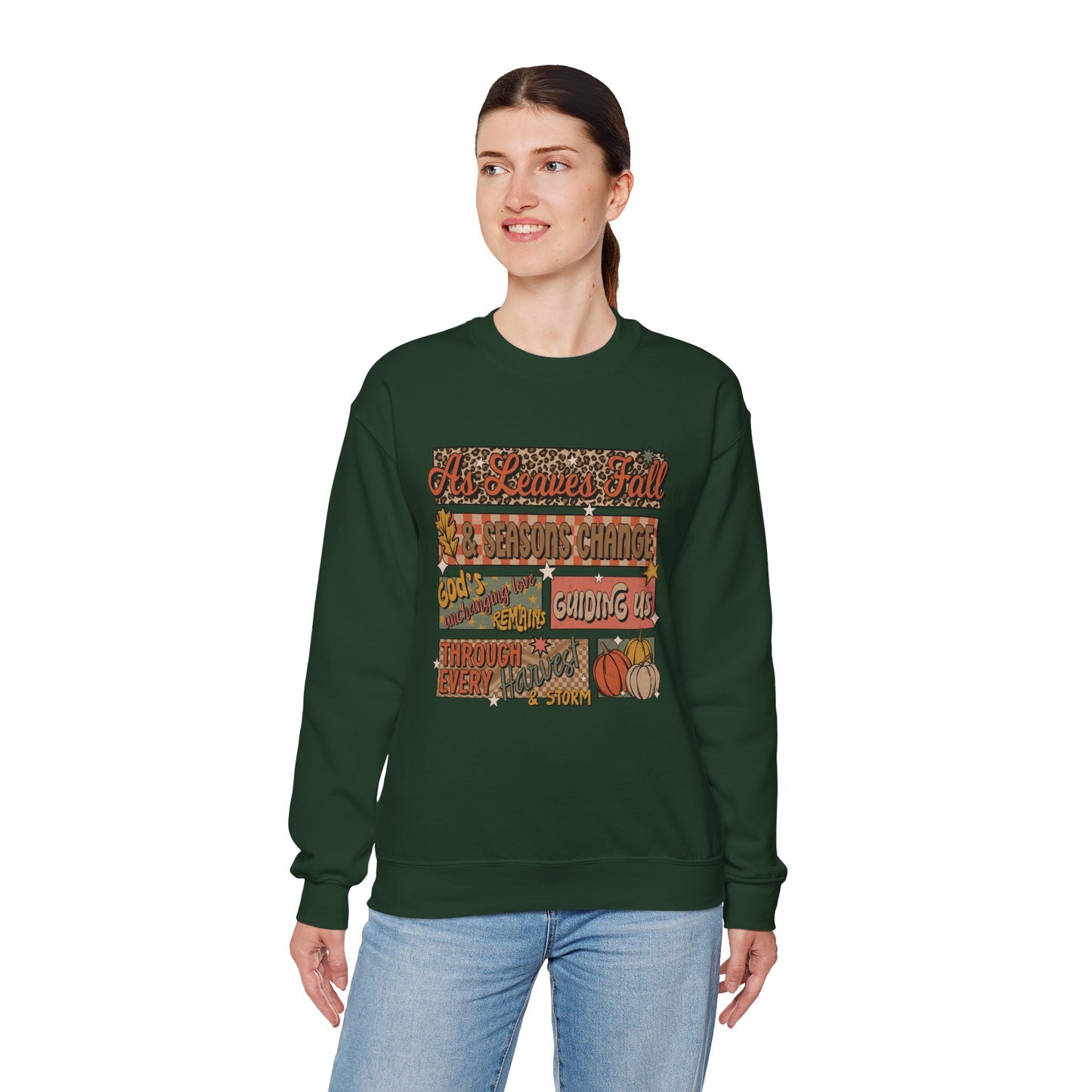 As Leaves Fall Gildan Crewneck