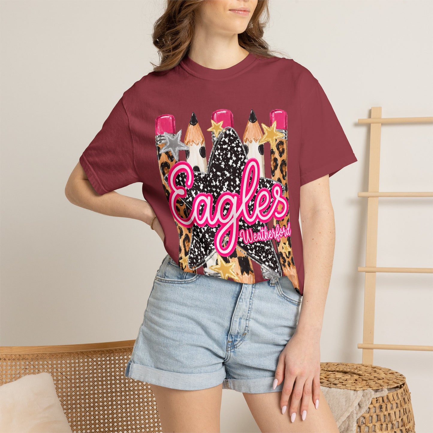 Weatherford Eagles Pencil Tee Comfort Colors