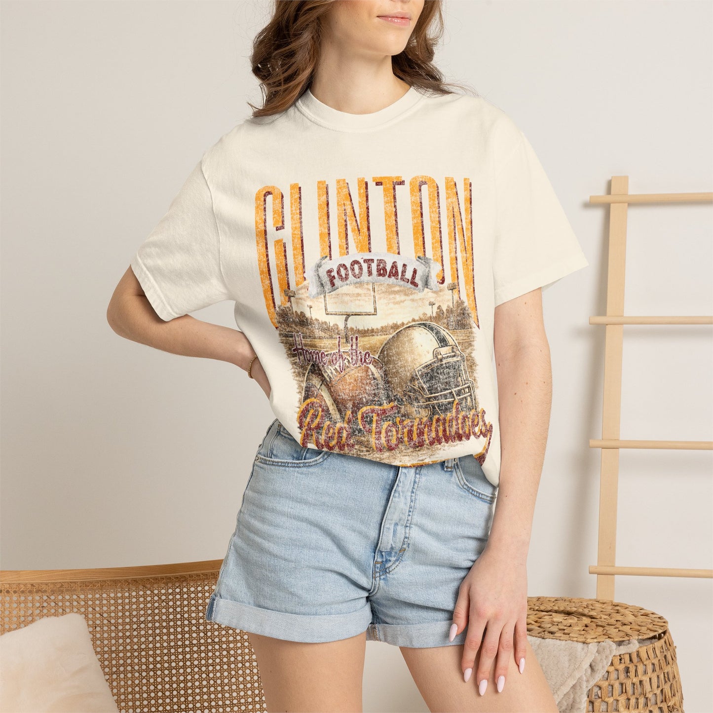 Clinton Football Comfort Colors Tee