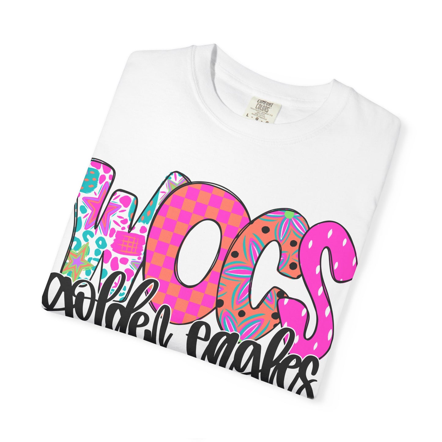 WOCS Golden Eagles Script comfort colors tee