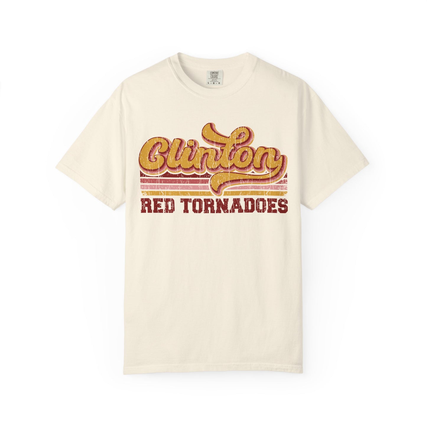 Clinton Red Tornadoes Retro w/ Lines Comfort Colors