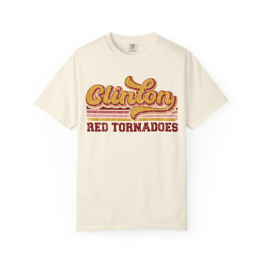 Clinton Red Tornadoes Retro w/ Lines Comfort Colors