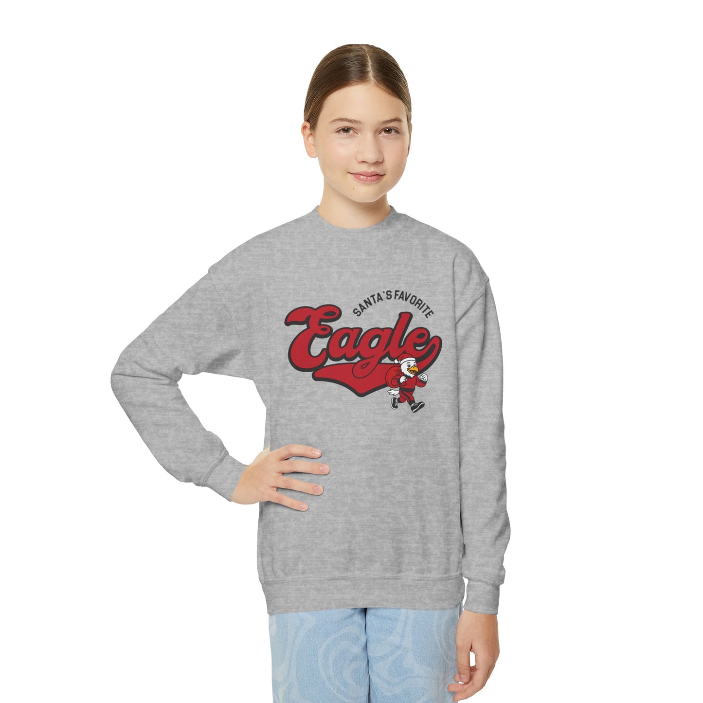 Youth Santa's Favorite Eagle Crewneck Sweatshirt