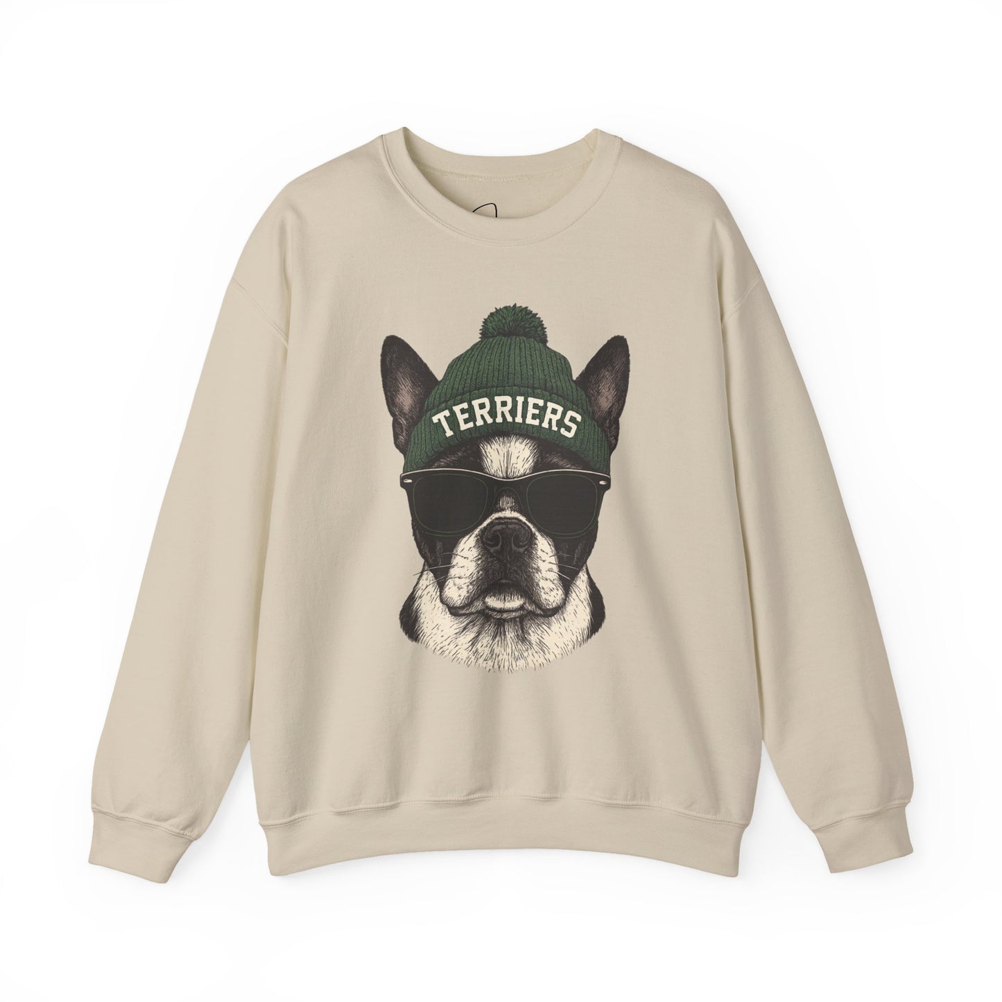Terriers mascot with beanie crewneck