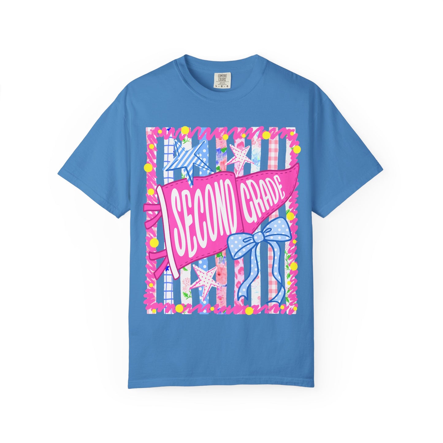 Second Grade Pennant Flag Stripes Comfort Colors