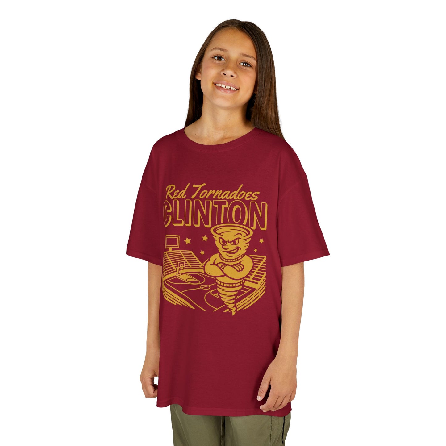 Youth Clinton Red Tornadoes Basketball Tee