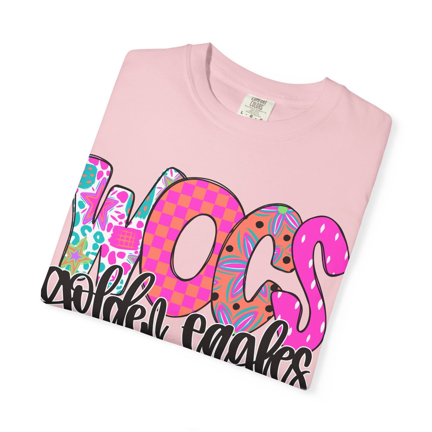 WOCS Golden Eagles Script comfort colors tee