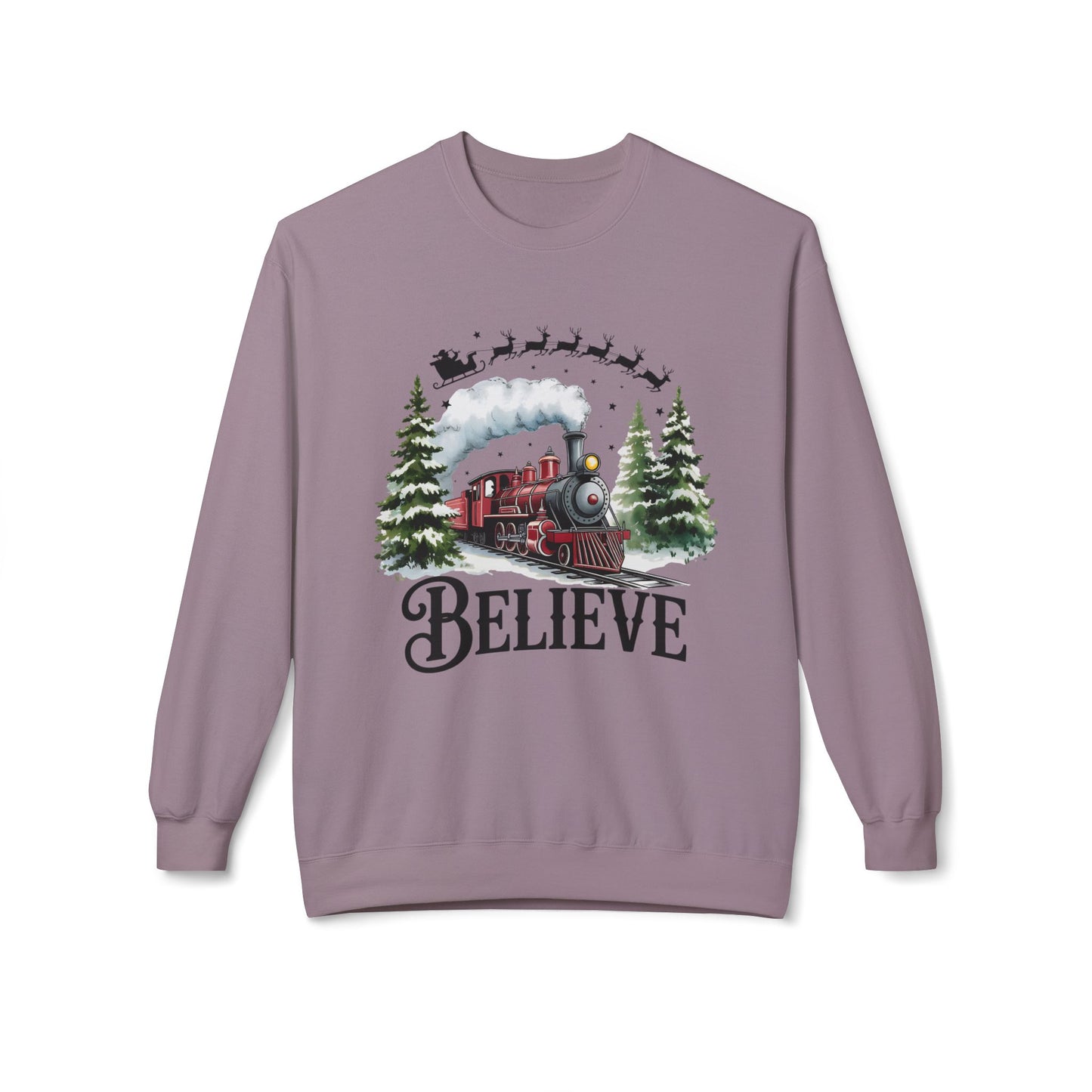 Christmas Believe Softstyle Fleece Crewneck Sweatshirt