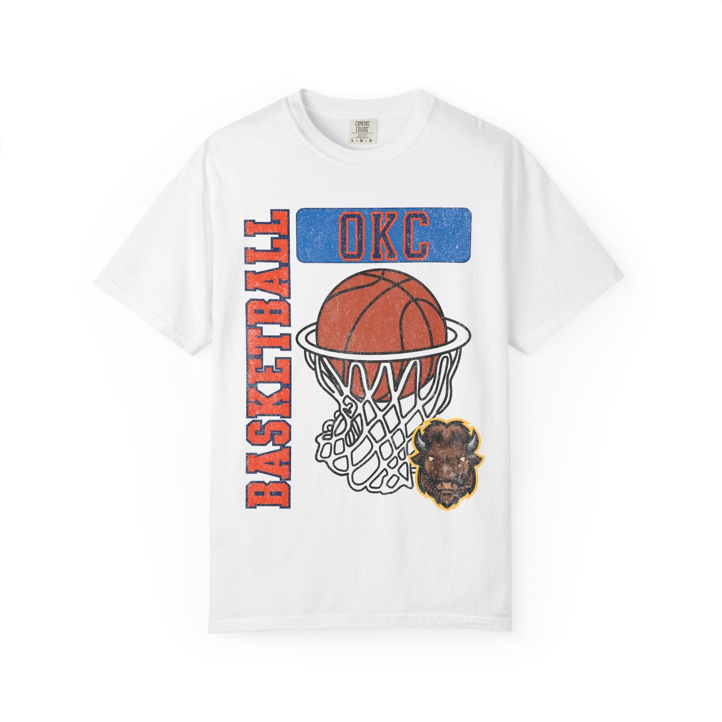 OKC Basketball Old School Style Comfort Colors Tee