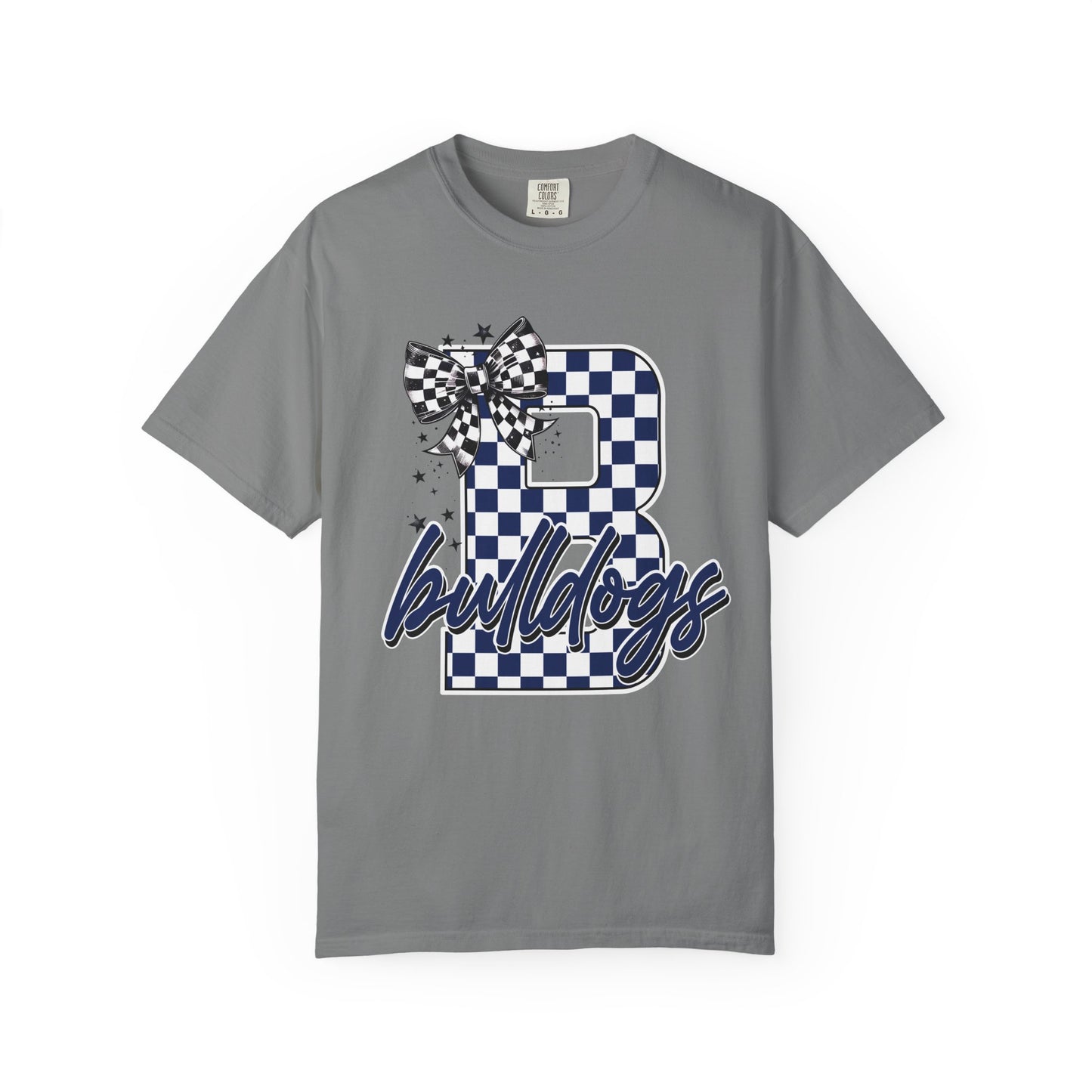 Checkered Bulldogs with Bow Tee