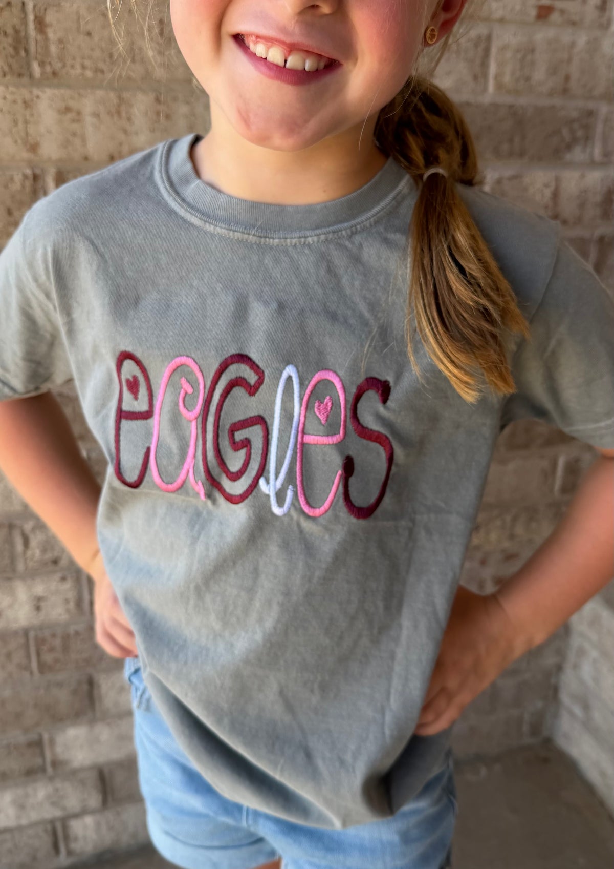Embroidered youth comfort colors eagles