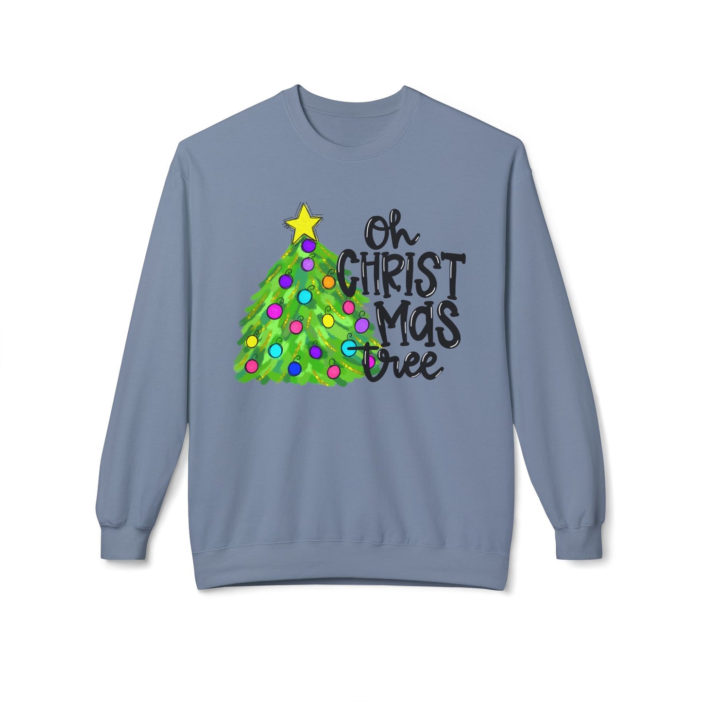 Oh Christmas Tree Unisex Midweight Softstyle Fleece Crewneck Sweatshirt