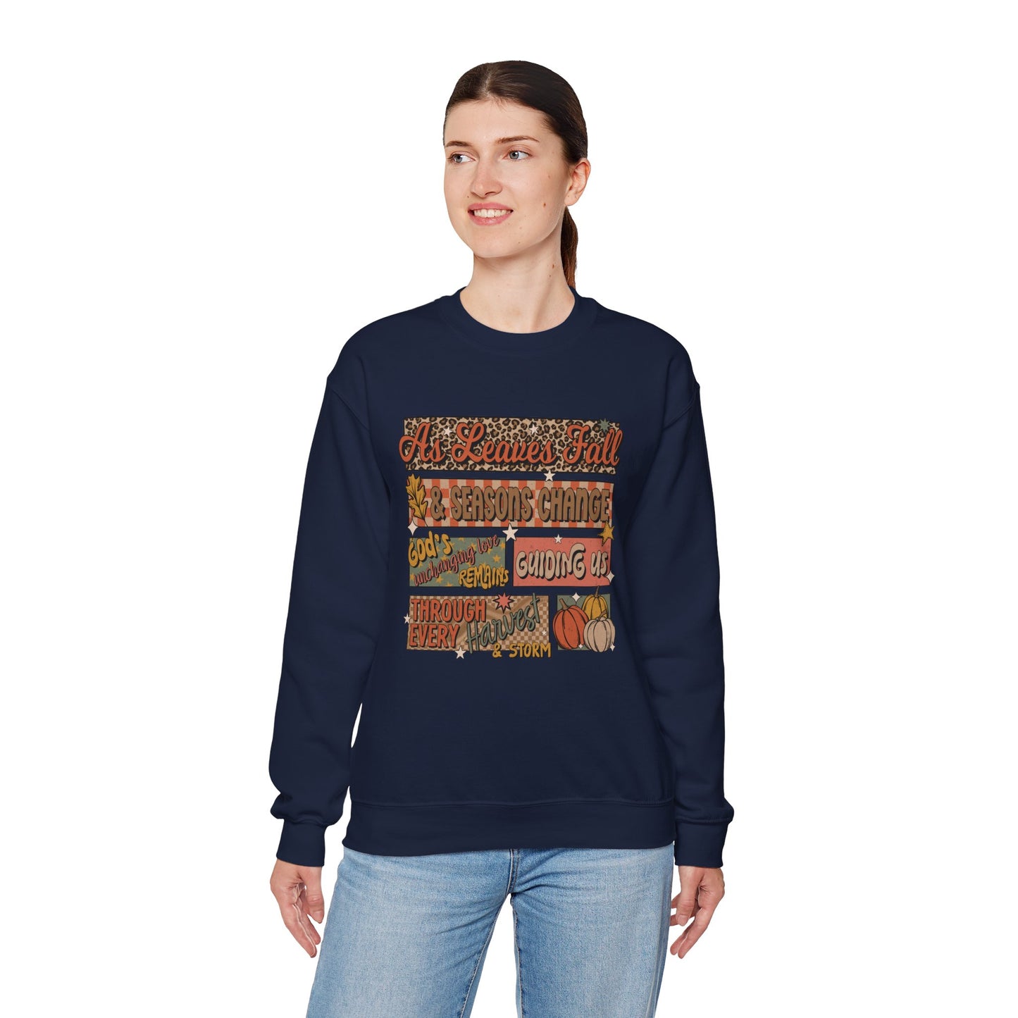 As Leaves Fall Gildan Crewneck