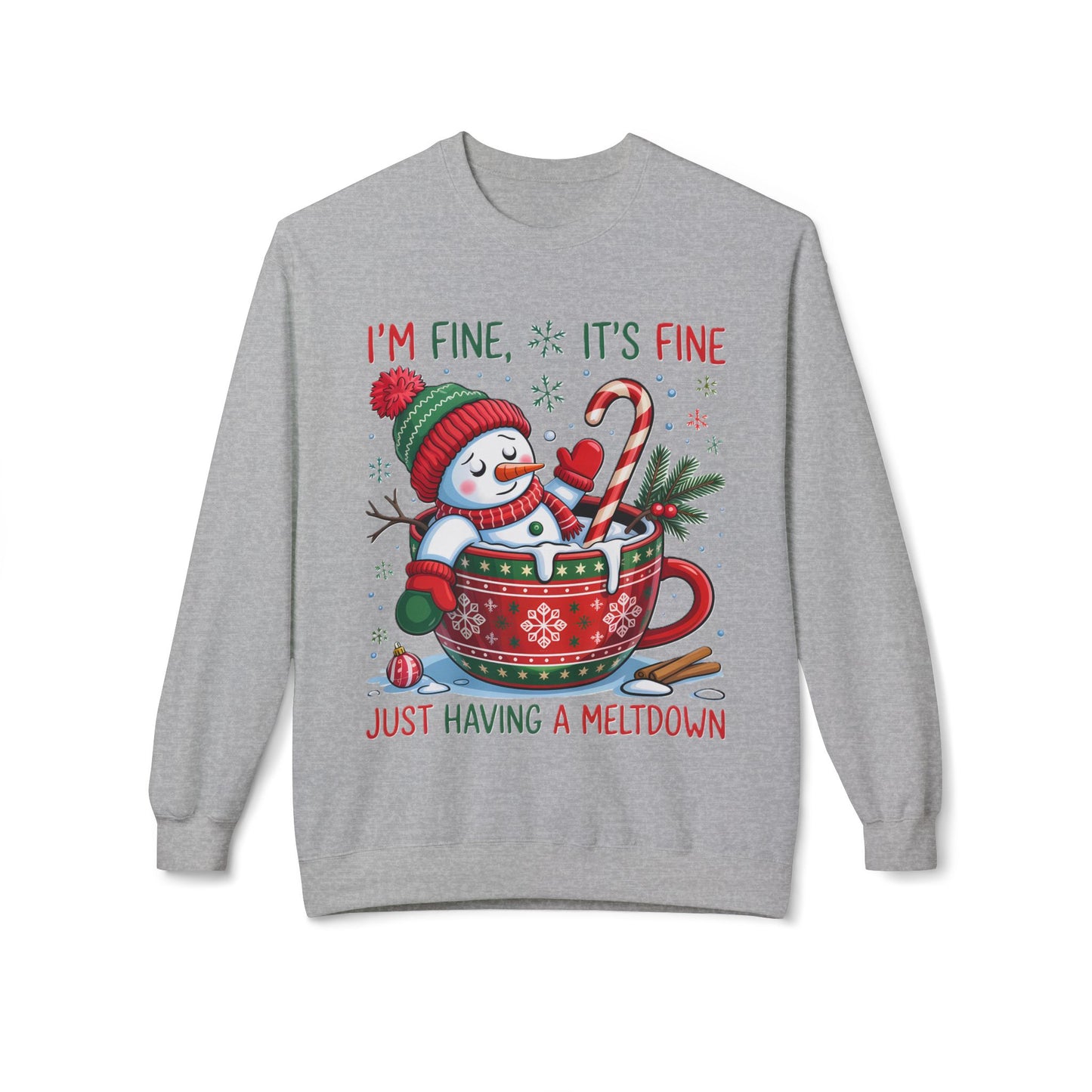 Having a Meltdown  Midweight Softstyle Fleece Crewneck Sweatshirt