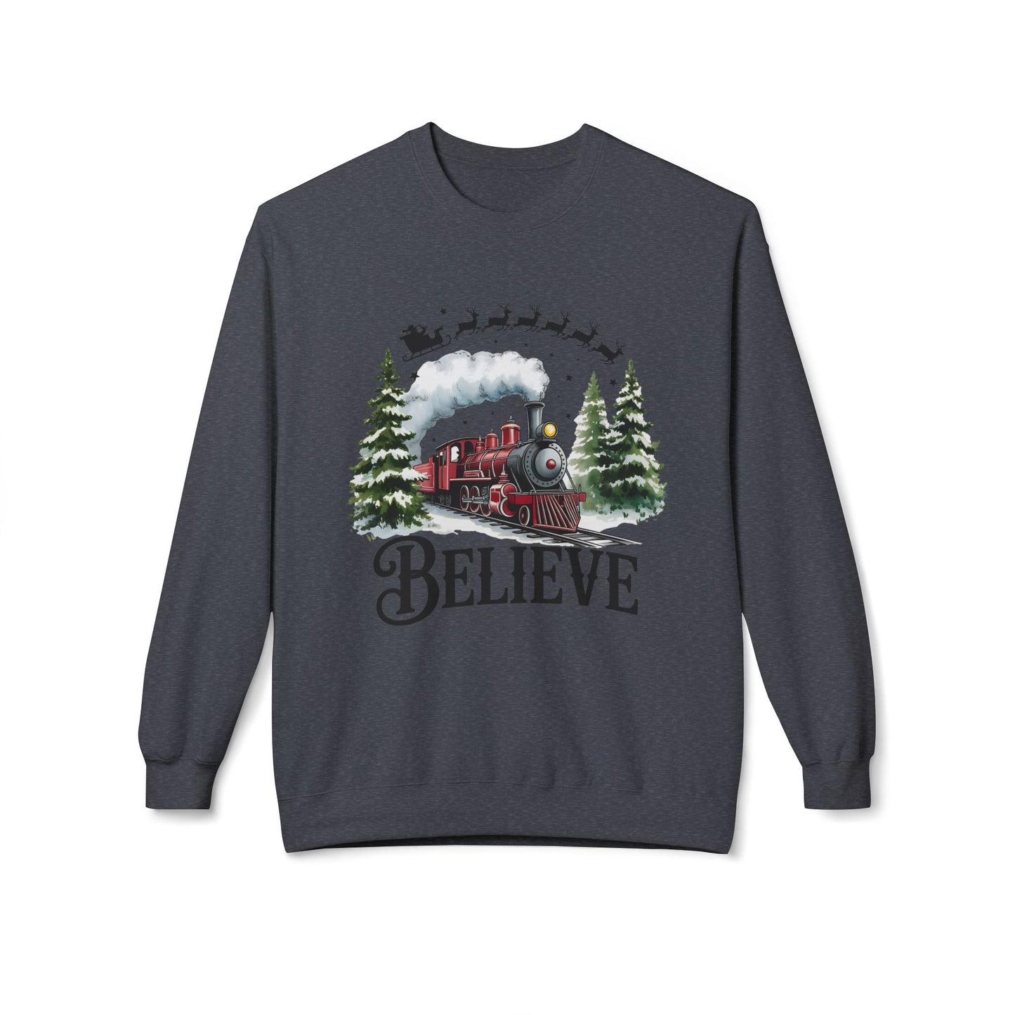 Christmas Believe Softstyle Fleece Crewneck Sweatshirt