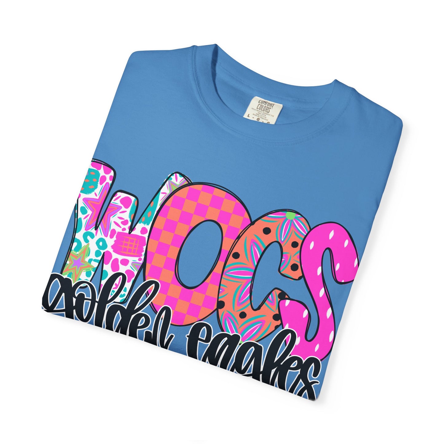 WOCS Golden Eagles Script comfort colors tee
