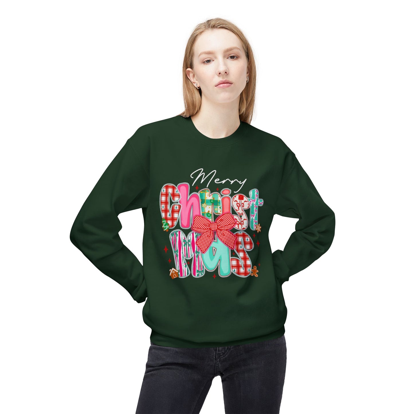 Merry Christmas Unisex Midweight Softstyle Fleece Crewneck Sweatshirt