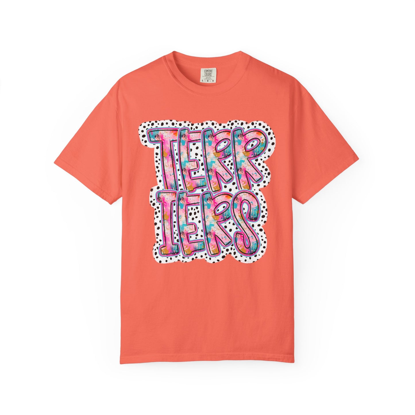 Terrier Stacked Dotty Comfort Colors Tee