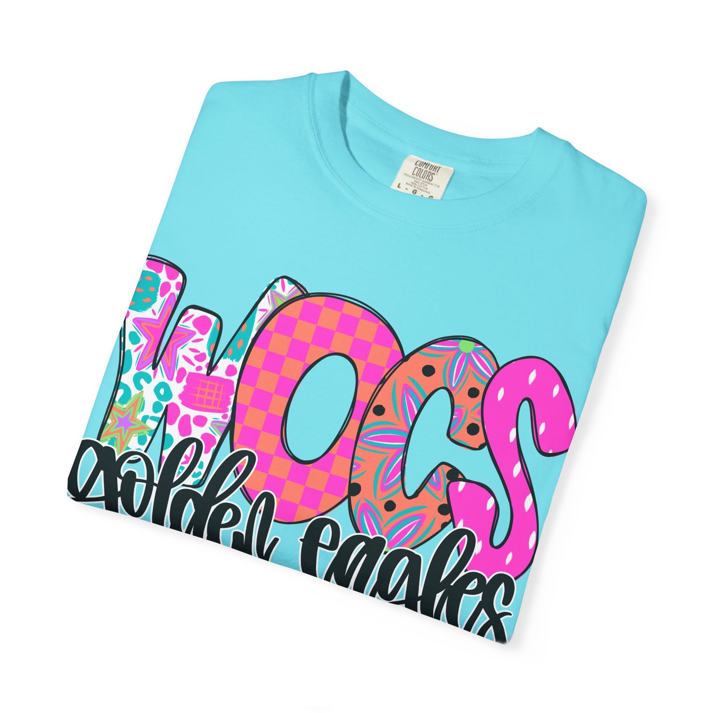 WOCS Golden Eagles Script comfort colors tee
