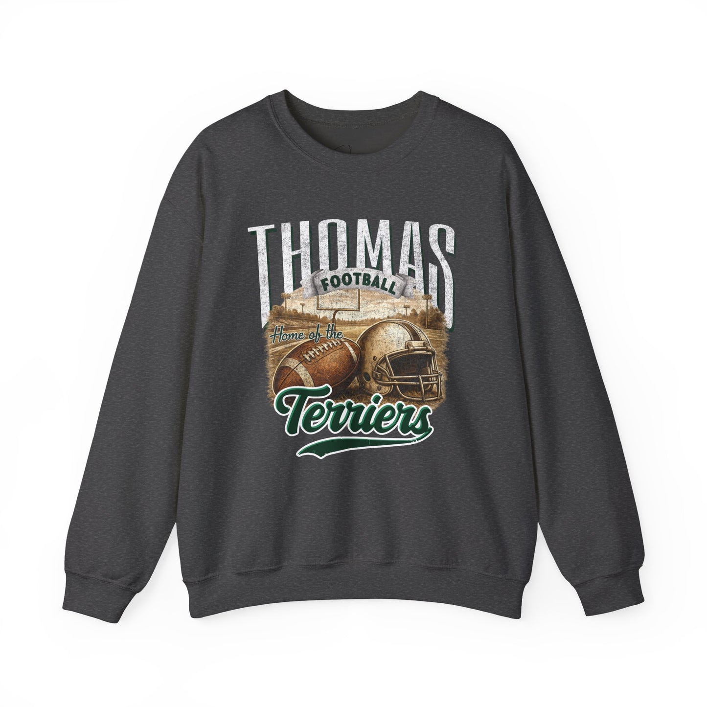 Thomas Terriers Football Retro Crewneck