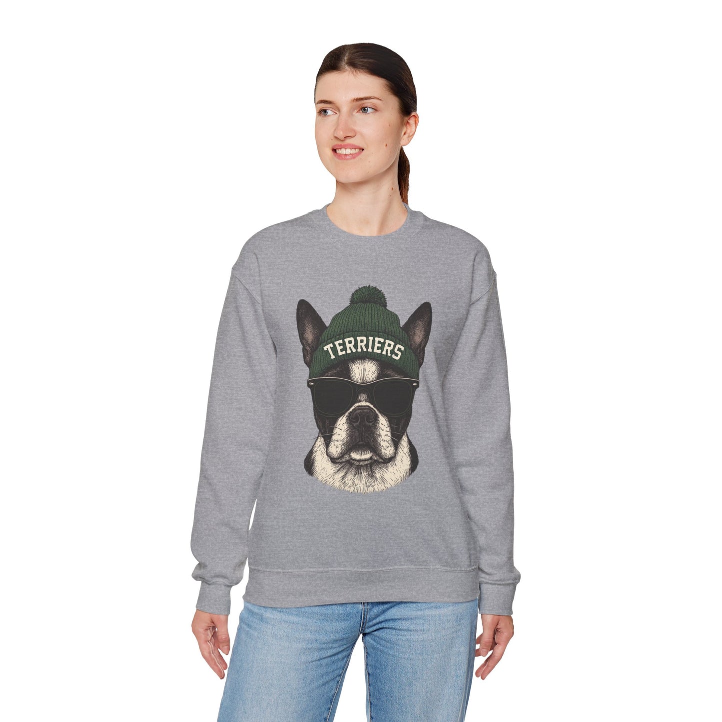 Terriers mascot with beanie crewneck