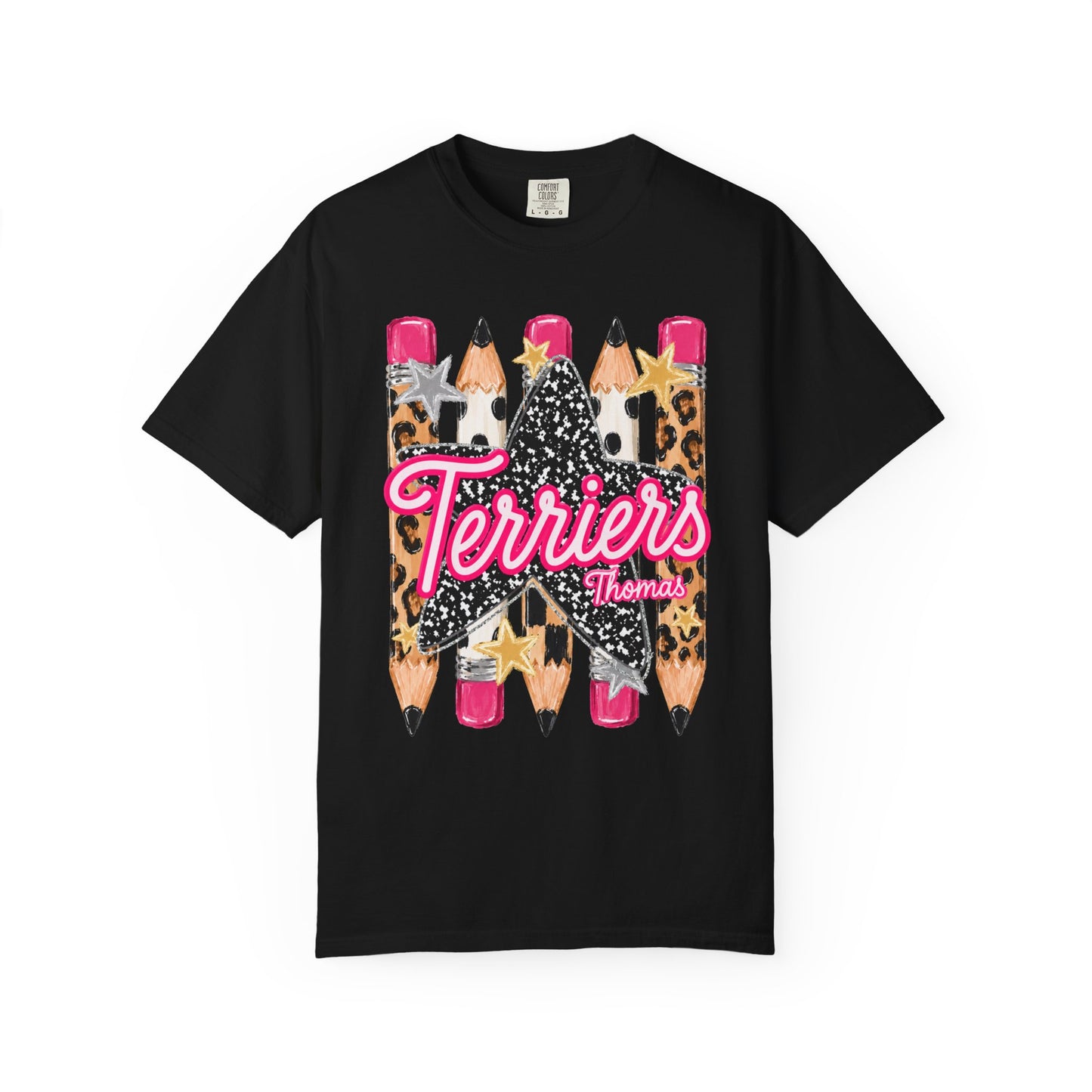 Thomas Terriers Pencil Tee Comfort Colors