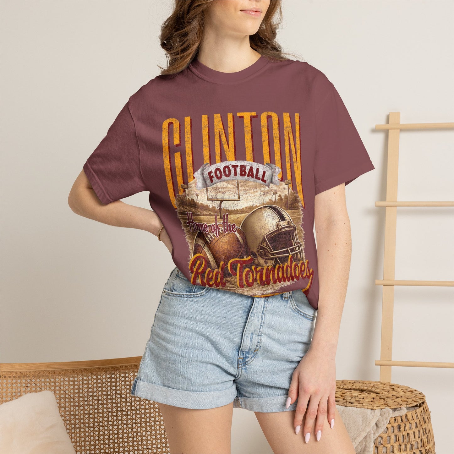 Clinton Football Comfort Colors Tee