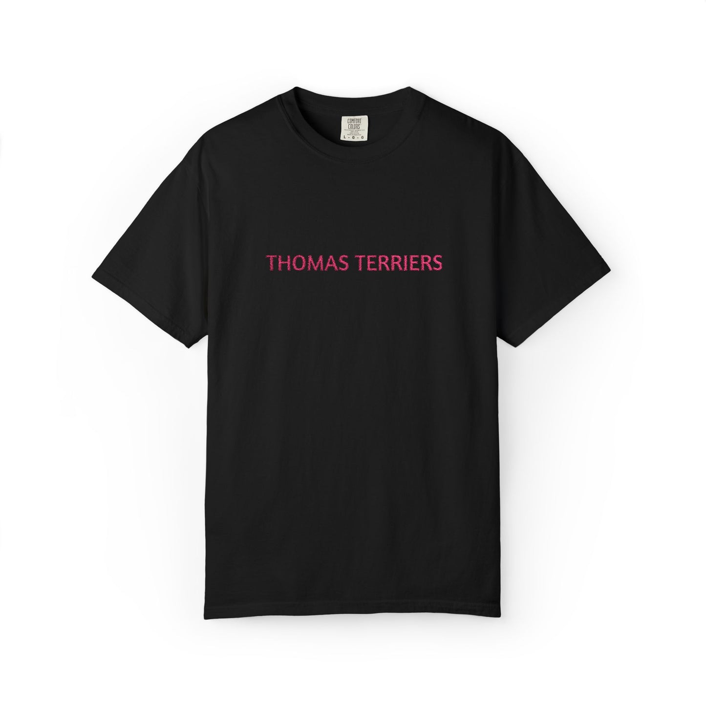 Embroidered Hot Pink Thomas Terriers Comfort Colors Tee