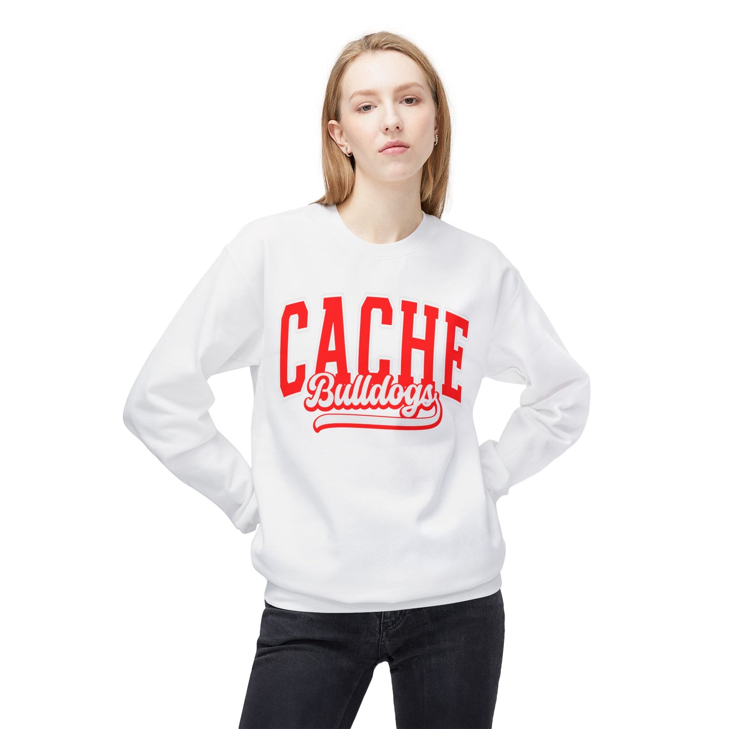 Cache Bulldogs Unisex Midweight Softstyle Fleece Crewneck Sweatshirt