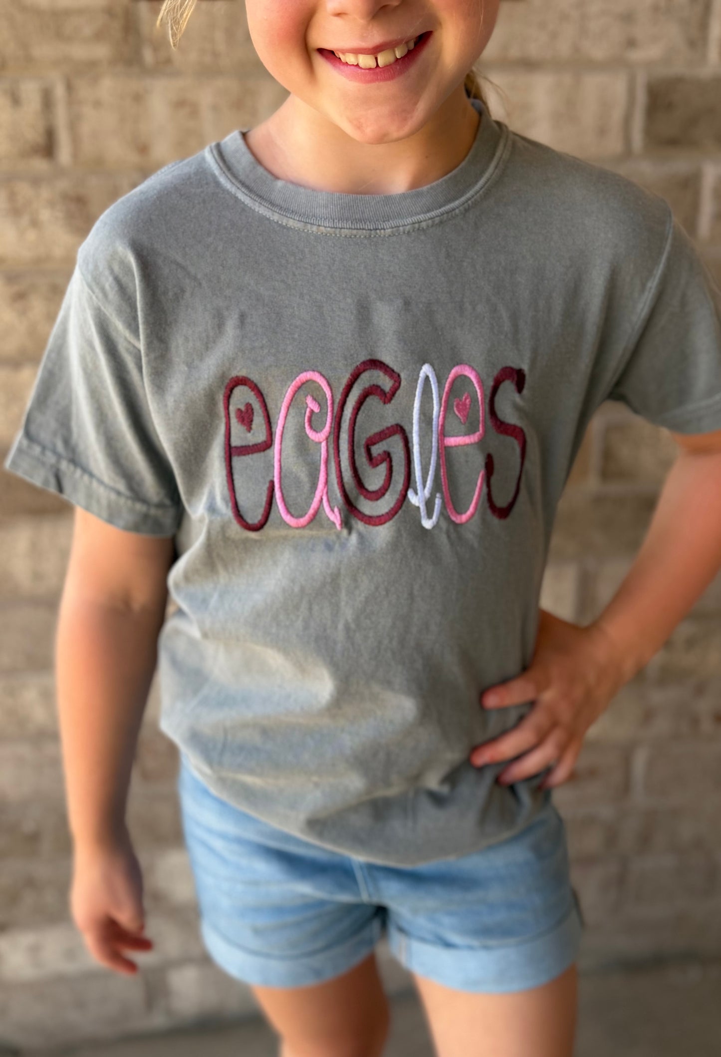 Embroidered youth comfort colors eagles