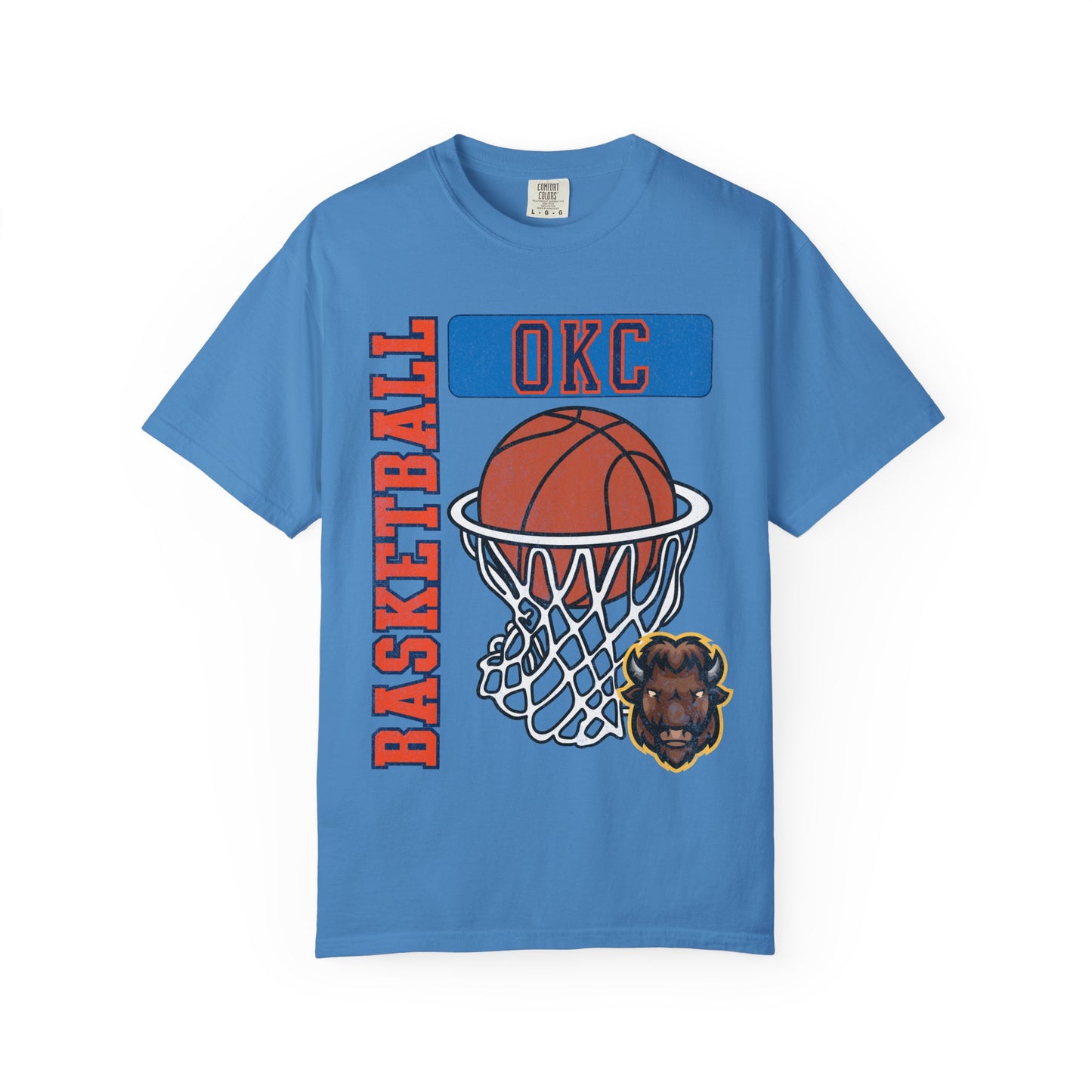 OKC Basketball Old School Style Comfort Colors Tee