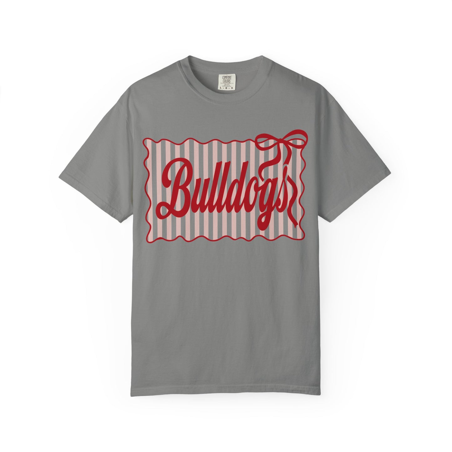 Red Striped Bulldogs Comfort Color Tee