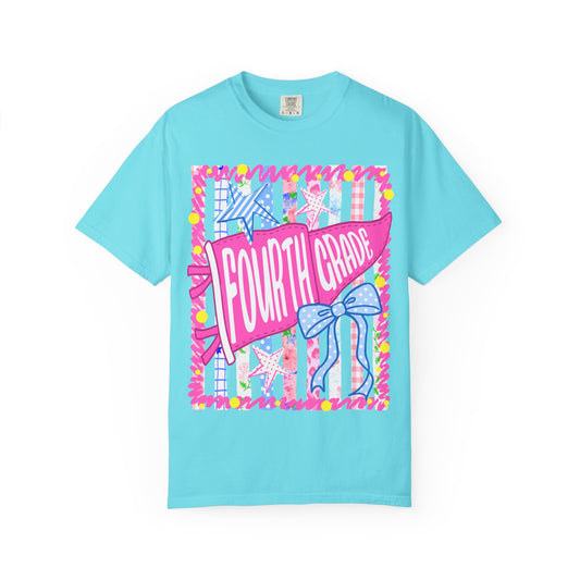 Fourth Grade Pennant Flag Stripes Comfort Colors