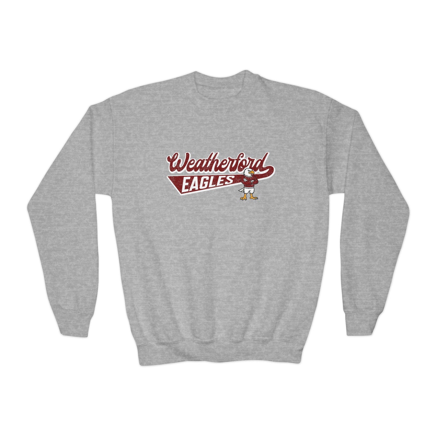 Youth Crewneck Sweatshirt Weatherford Eagles W/ Mascot