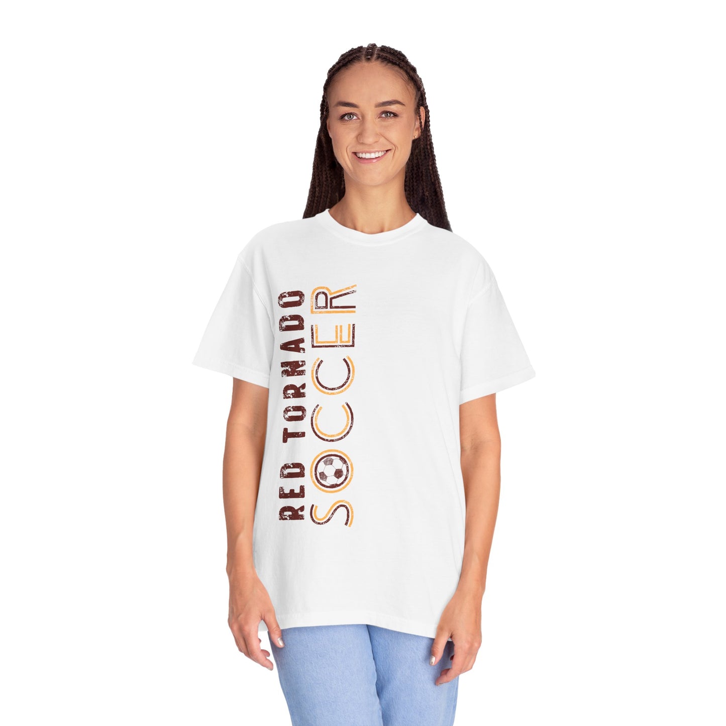 Red Tornado Soccer Comfort Colors Tee