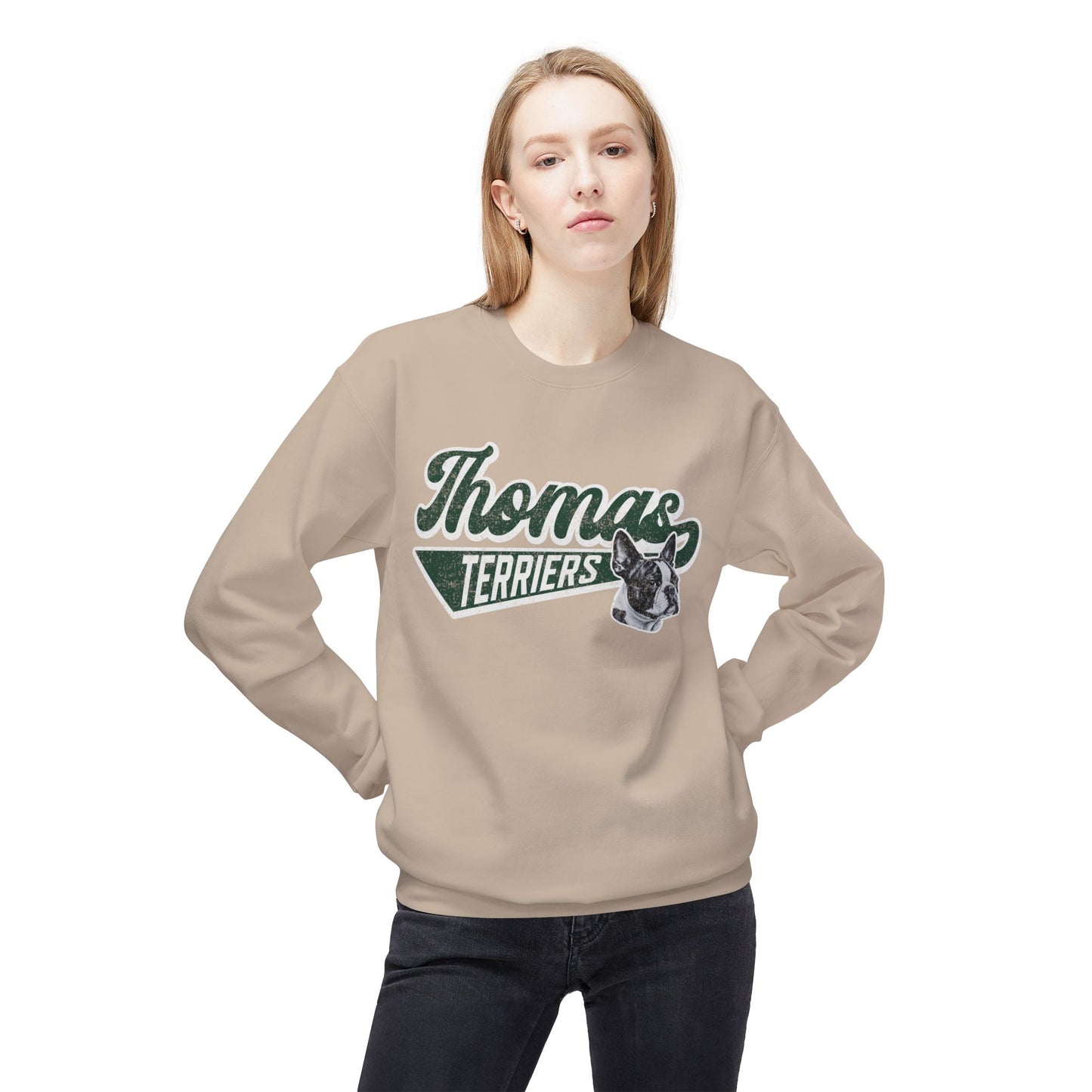 Thomas Terriers Midweight Softstyle Fleece Crewneck Sweatshirt