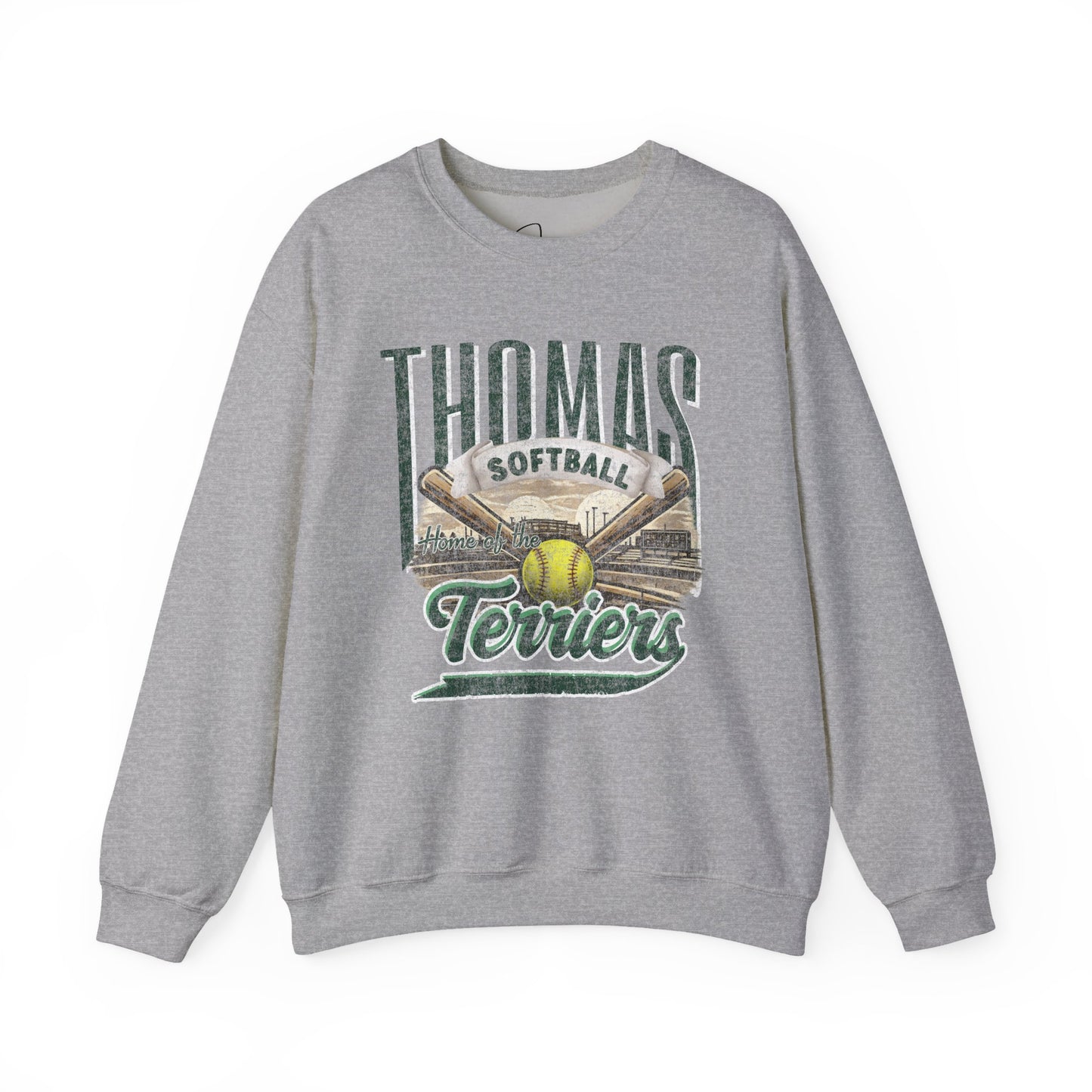 Thomas Terriers Softball Retro Crewneck