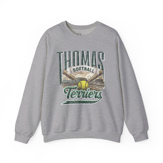 Thomas Terriers Softball Retro Crewneck