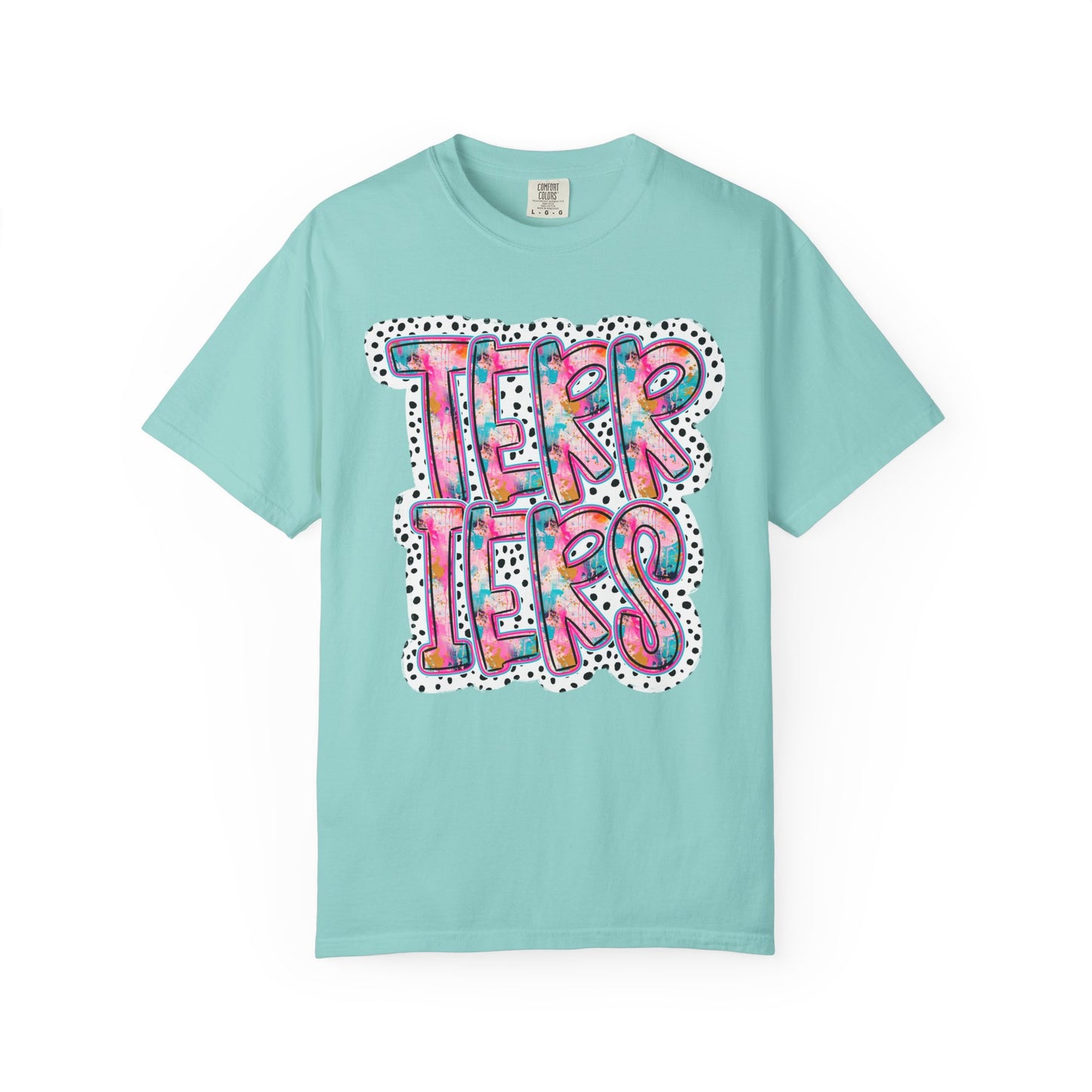 Terrier Stacked Dotty Comfort Colors Tee