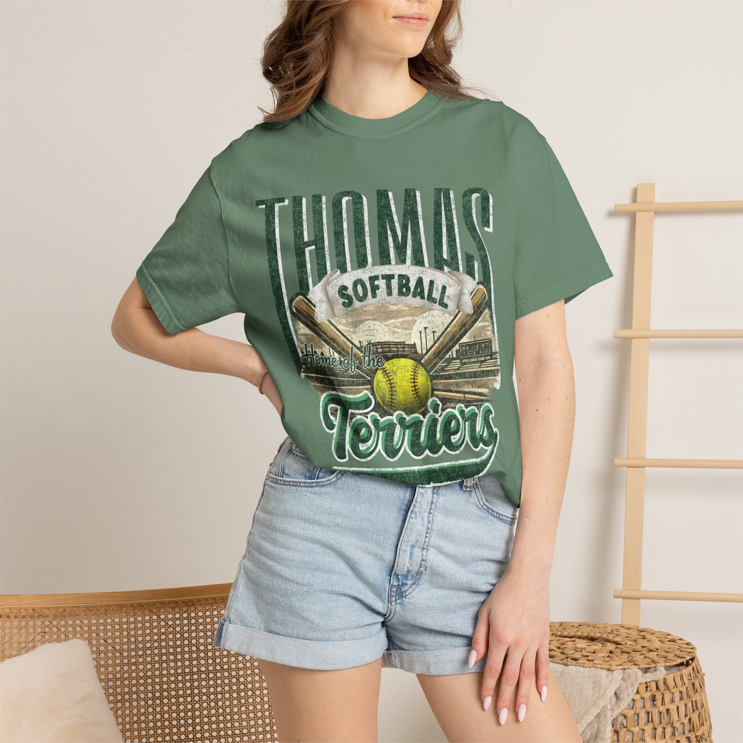 Thomas Terriers Softball Retro Comfort Colors