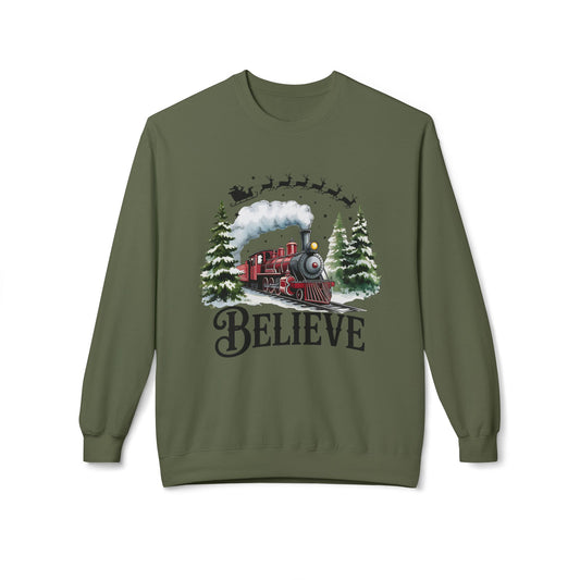 Christmas Believe Softstyle Fleece Crewneck Sweatshirt